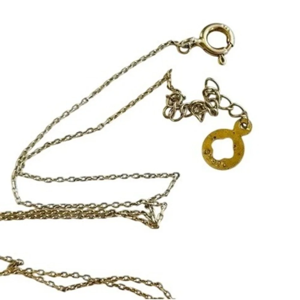AS‎ Halo sparkling necklace dainty gold Vermeil sterling silver 925 rare 17